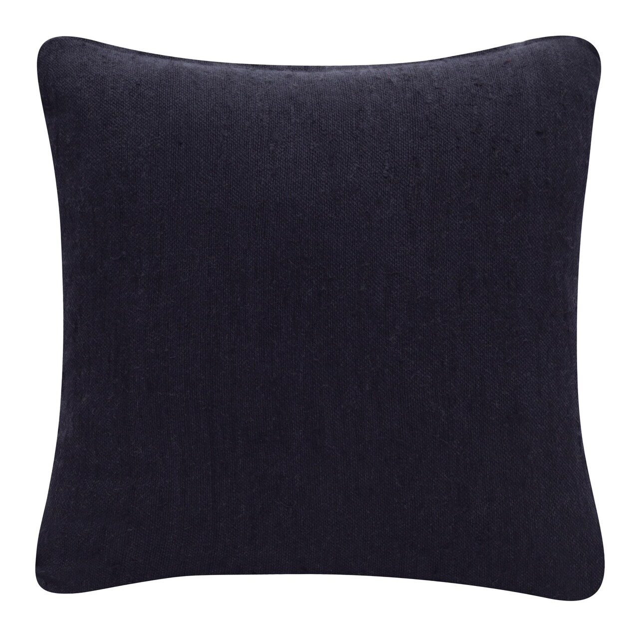 Laddha Home Designs Handmade Textured Solid Square Throw Pillow - 20" - Black